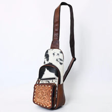 Load image into Gallery viewer, Leather Sling Bag Women, Leather Sling Backpack Purse, Leather Backpack, Western Purse, Hand Tooled Leather Sling Purse