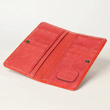 Load image into Gallery viewer, Western Hand Tooled Leather Wallet, Yellow Leather Wallet, Genuine Leather Clutch, Western Purse, Luxury Wallet, Hand Painted Leather Wallet