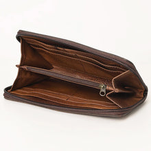 Load image into Gallery viewer, Western Hand Tooled Leather Wallet, Genuine Leather Wallet, Zipper Wallet, Genuine Leather Bag, Western Purse, Luxury Wallet