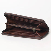 Load image into Gallery viewer, Western Hand Tooled Leather Wallet, Genuine Leather Wallet, Zipper Wallet, Genuine Leather Bag, Western Purse, Luxury Wallet