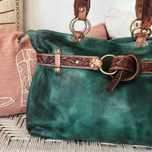 Load image into Gallery viewer, Green Rock Leather Shoulder Bag
