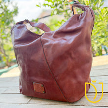 Load image into Gallery viewer, Milan Oversized Italian Leather Slouchy Hobo Bag | Luxury Full-Grain Leather Shoulder Purse with Organized Interior
