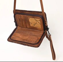 Load image into Gallery viewer, Braided Hair On Cowhide Leather Crossbody Wallet
