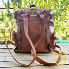 Load image into Gallery viewer, Sequoia Falls Tooled Leather and COwhide Western Backpack
