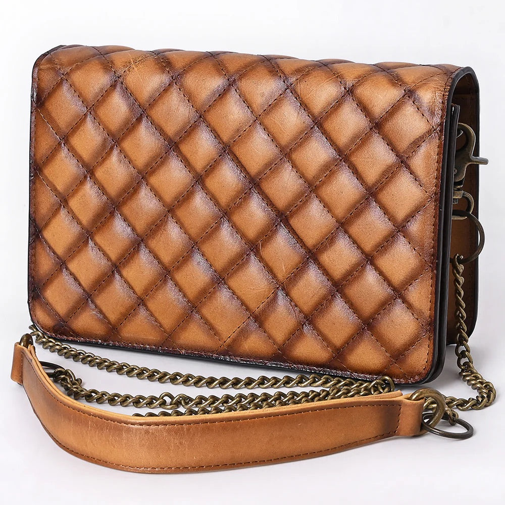 Driftwood Quilted Leather Crossbody Purse