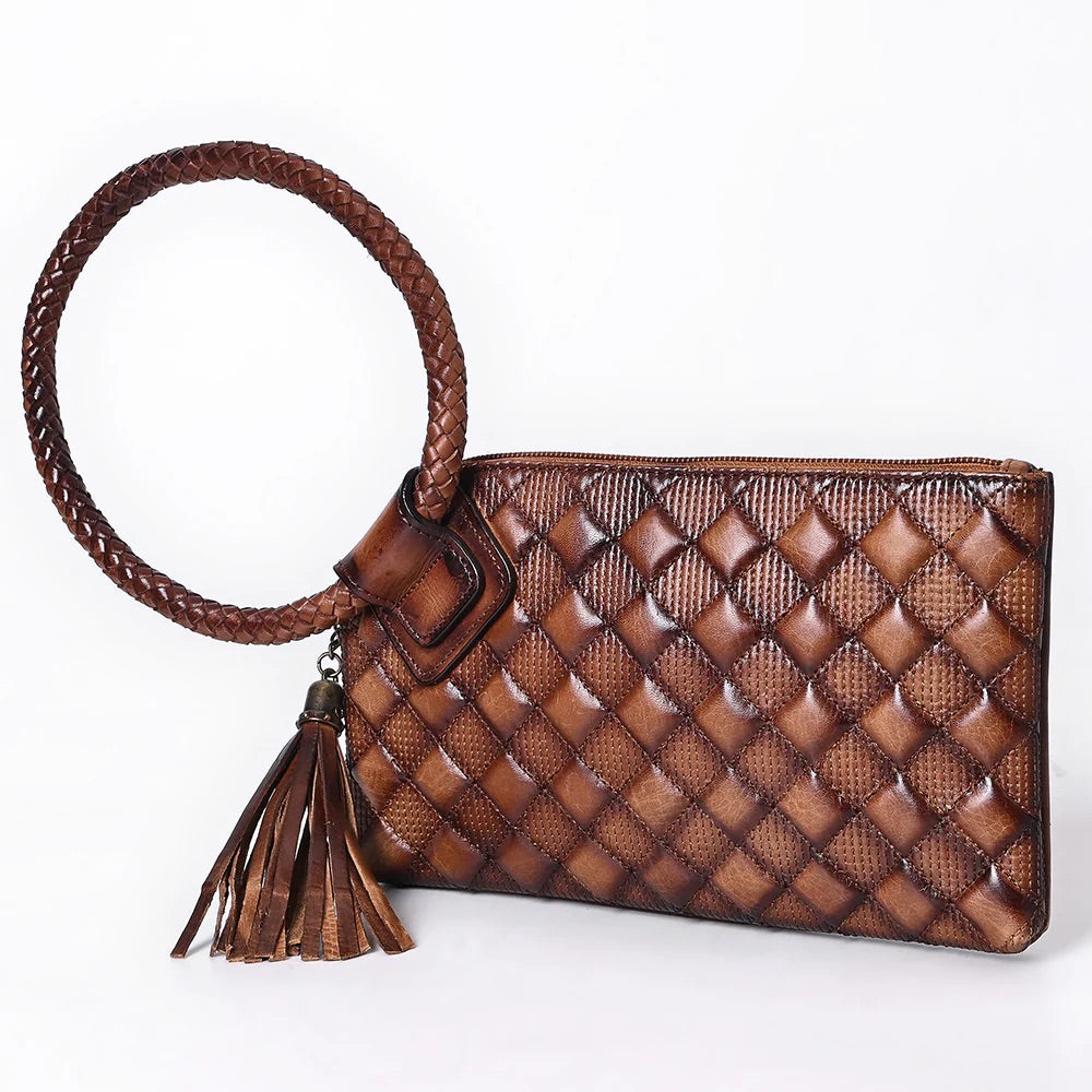 Wild Blossom Quilted Leather Wristlet