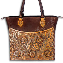 Load image into Gallery viewer, Stove Creek Western Leather Tote Bag
