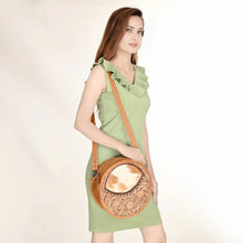 Load image into Gallery viewer, Gunsmoke Hand Tooled Leather Canteen Crossbody Purse
