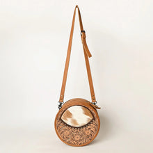 Load image into Gallery viewer, Gunsmoke Hand Tooled Leather Canteen Crossbody Purse
