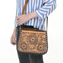 Load image into Gallery viewer, Barren River Hand Tooled Leather Crossbody Purse
