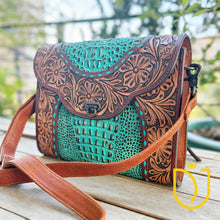 Load image into Gallery viewer, Ozark Lake Western Tooled Leather Crossbody Purse
