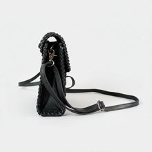 Load image into Gallery viewer, HLSR Genuine Hand Tooled Black Leather Crossbody Bag
