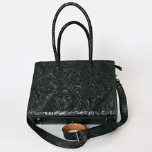 Load image into Gallery viewer, Black Beauty Hand Tooled Leather Tote Bag

