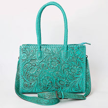 Load image into Gallery viewer, Green Grove Hand Tooled Leather Tote Bag
