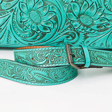 Load image into Gallery viewer, Green Grove Hand Tooled Leather Tote Bag
