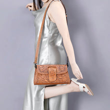 Load image into Gallery viewer, Kolob Hand Tooled Leather Crossbody Purse
