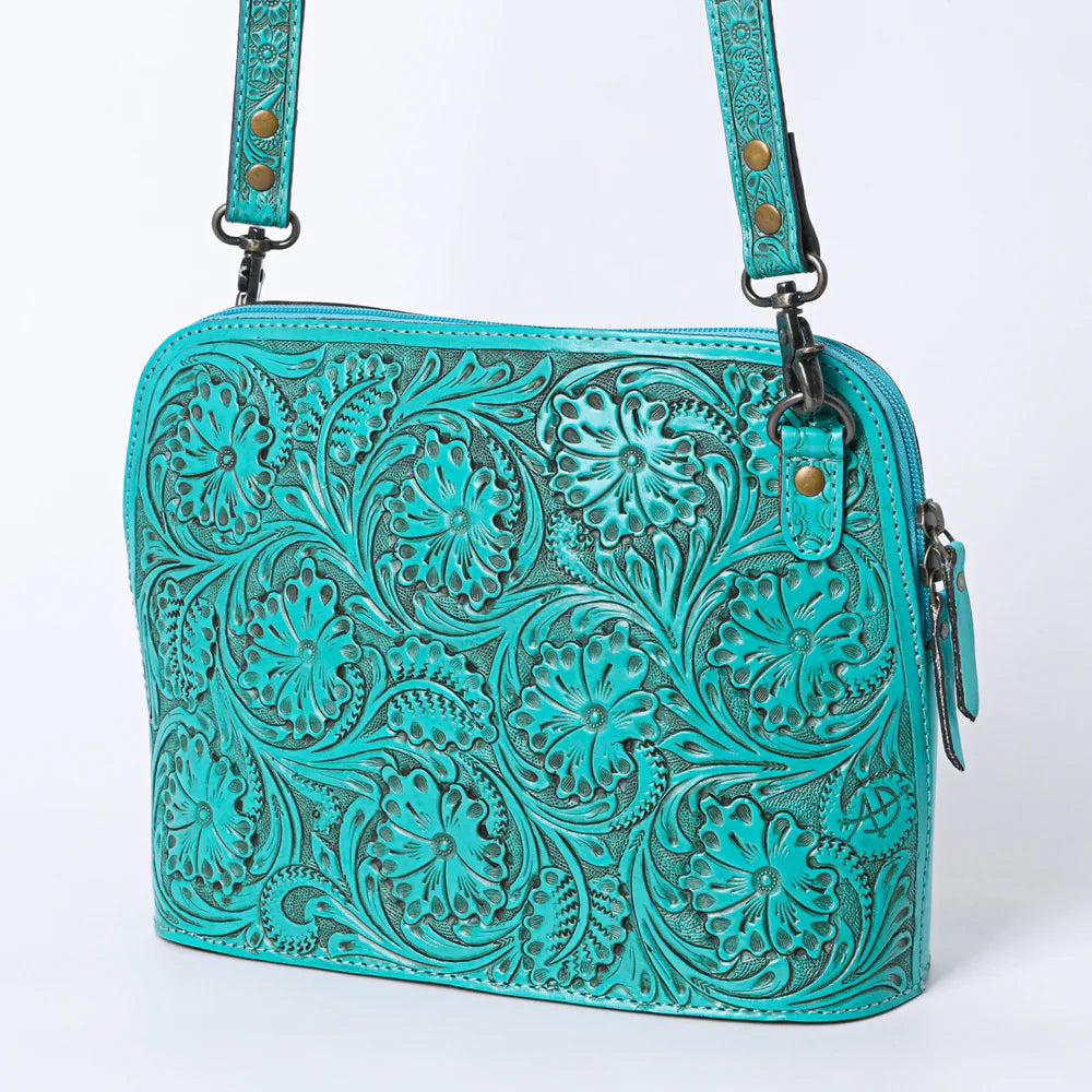 Peak Park Hand Tooled Leather Crossbody Purse