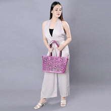 Load image into Gallery viewer, Pink Skies Hand Tooled Leather Purse
