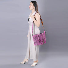 Load image into Gallery viewer, Pink Skies Hand Tooled Leather Purse
