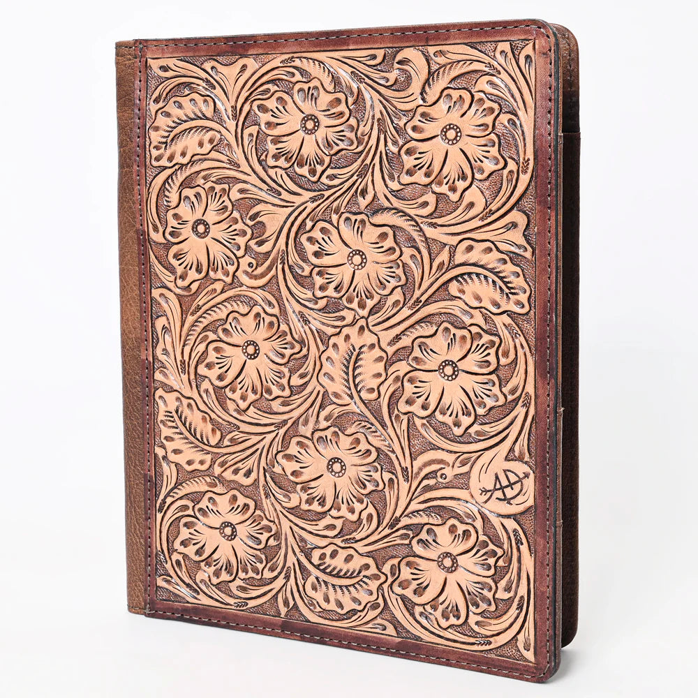 Homestead Hand Tooled Leather Notebook Portfolio
