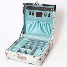 Load image into Gallery viewer, Wagon Train Cowhide and Leather Jewelry Safe
