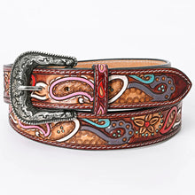 Load image into Gallery viewer, Paisley Hand Tooled Leather Belt
