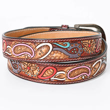 Load image into Gallery viewer, Paisley Hand Tooled Leather Belt
