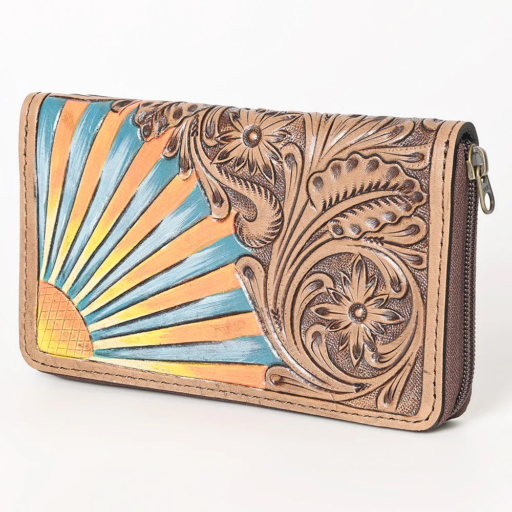 Sun Ray Hand Tooled Leather Wallet - Shop Dodi Jo's