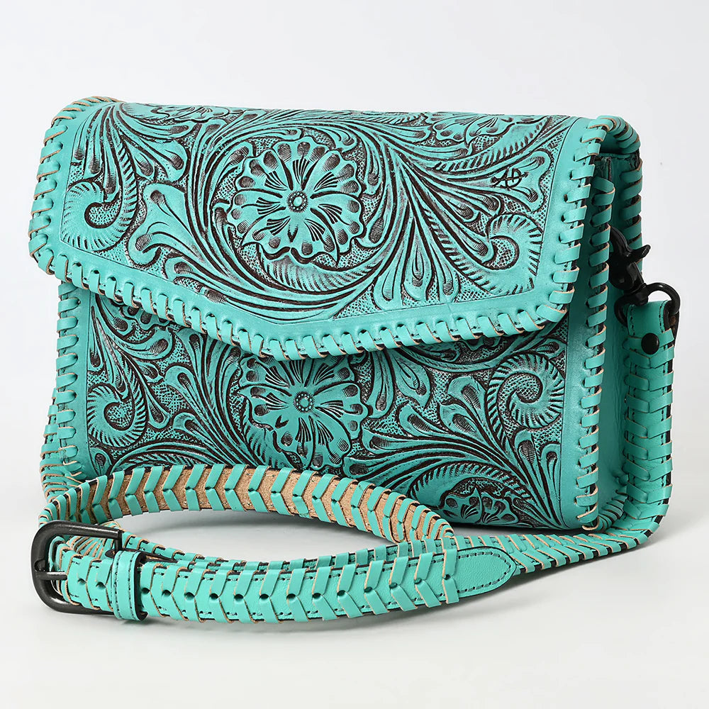 Desert Dancer Hand Tooled Leather Crossbody Purse