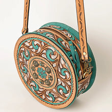 Load image into Gallery viewer, Emerald Basin Hand Tooled Leather Canteen Purse
