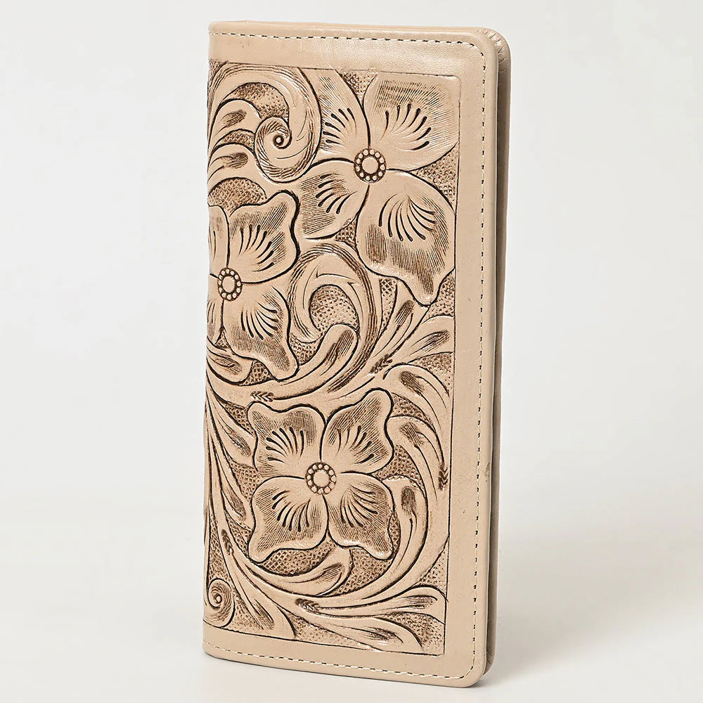 Carmichael Bone Hand Tooled Leather Wallet