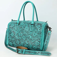 Load image into Gallery viewer, Frontier Belle Hand Tooled Leather Duffel Bag
