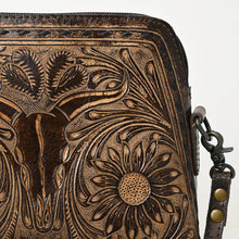 Load image into Gallery viewer, Longhorn Belle Hand Tooled Leather Crossbody Purse
