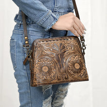 Load image into Gallery viewer, Longhorn Belle Hand Tooled Leather Crossbody Purse
