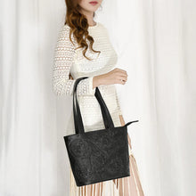 Load image into Gallery viewer, Noir Sunflower Leather Shoulder Bag
