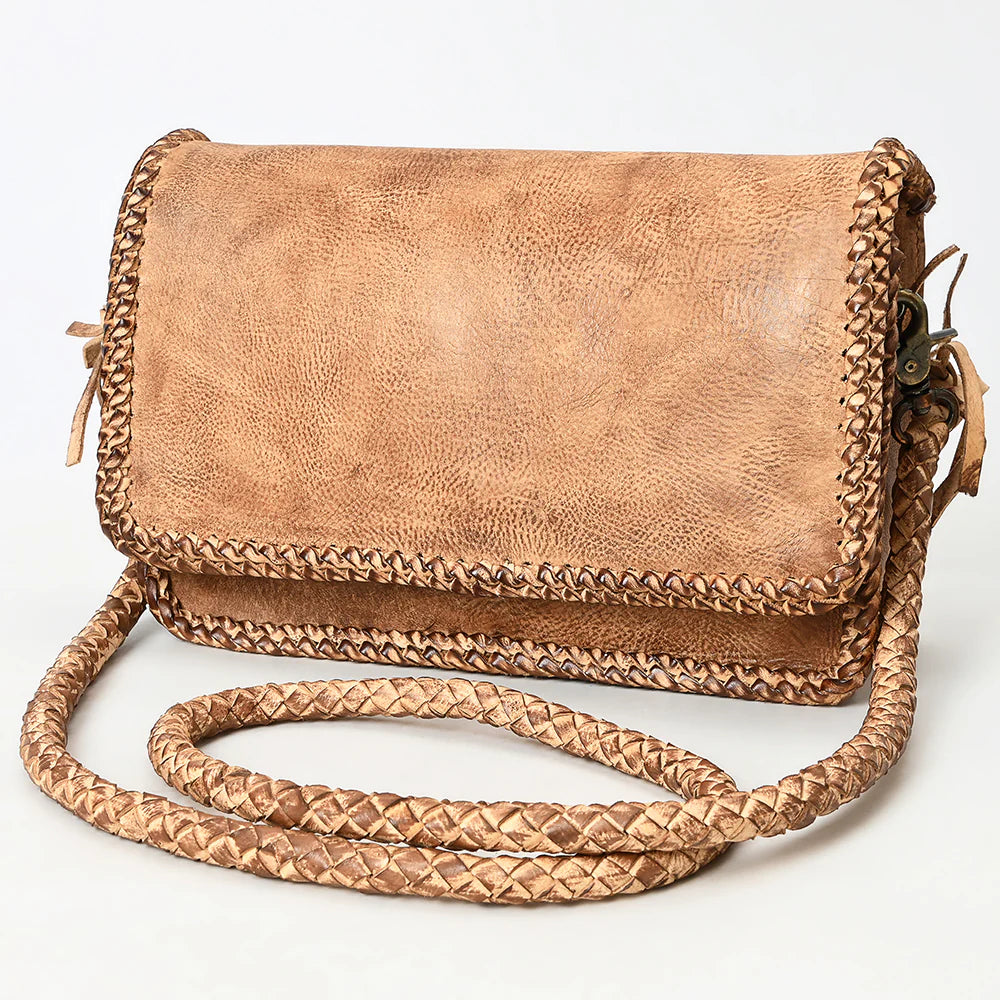 Rustic Beauty Leather Crossbody Purse