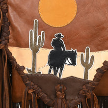Load image into Gallery viewer, Cowboy Sunset Leather Crossbody Purse
