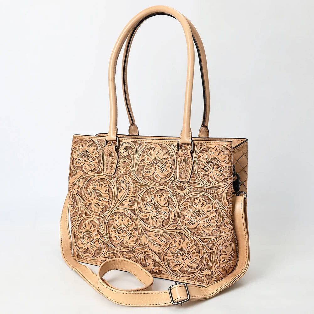 Lone Mesa Hand Tooled Leather Shoulder Bag