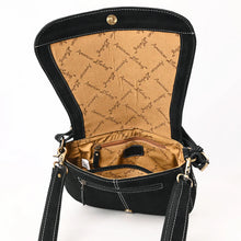 Load image into Gallery viewer, The Loretta Black Suede Boot Stitch Crossbody Purse
