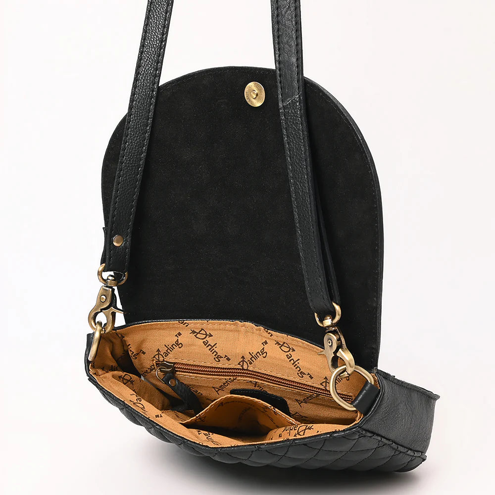 Windmill Way Hand Tooled Leather Crossbody Purse