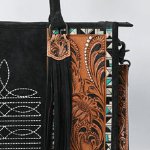 Load image into Gallery viewer, Park Noir Suede Leather Tote Bag
