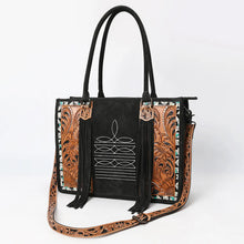 Load image into Gallery viewer, Park Noir Suede Leather Tote Bag
