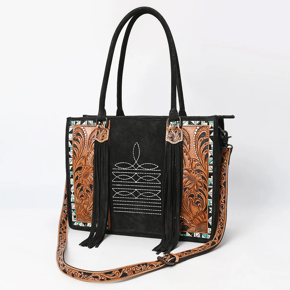 Park Noir Suede Leather Tote Bag