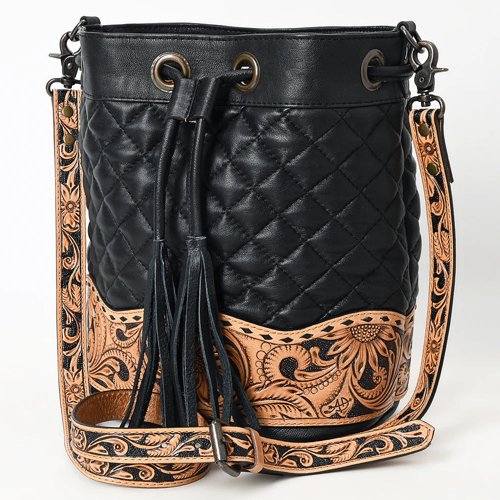 Stampede Hand Tooled Leather Crossbody Purse