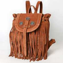 Load image into Gallery viewer, Willa Genuine Suede Fringe Western Backpack with Coin Conchos
