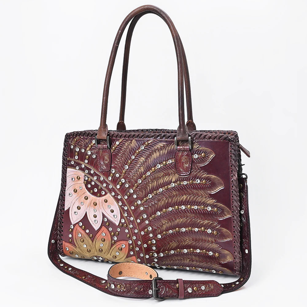 Silent Sonnet Hand Tooled Leather Shoulder Bag