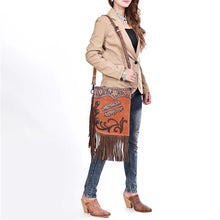 Load image into Gallery viewer, Somset Hand Tooled Leather Crossbody Purse
