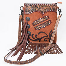 Load image into Gallery viewer, Somset Hand Tooled Leather Crossbody Purse
