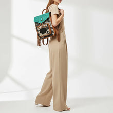 Load image into Gallery viewer, Greenwood Hand-Tooled Hair-On Genuine Leather Backpack
