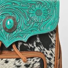 Load image into Gallery viewer, Greenwood Hand-Tooled Hair-On Genuine Leather Backpack
